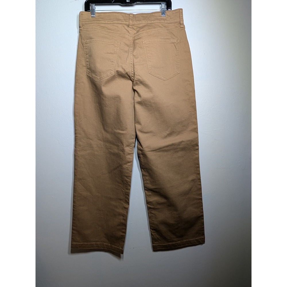 St. Johns Bay Pants Womens 14 Beige Wide Leg Cotton Stretch Secretly Slender NWT - Picture 7 of 7